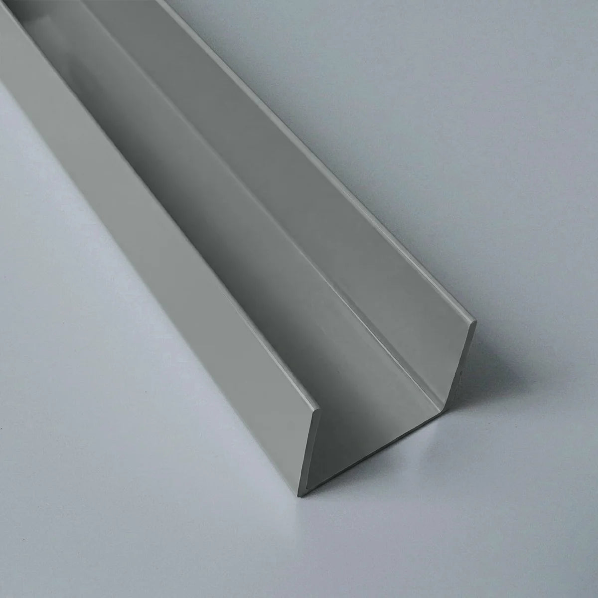 Channel With Rounded Ends End Trim Grey 35mm PVC Channel | Hoarding Warehouse