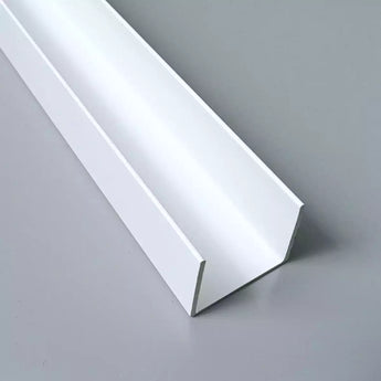 35mm hoarding channel end trim white PVC.